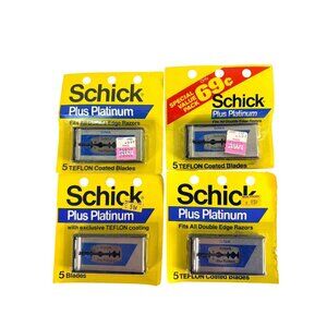 Schick Plus Platinum Teflon Coated Double Edge Razor Blades 20 Count NOS